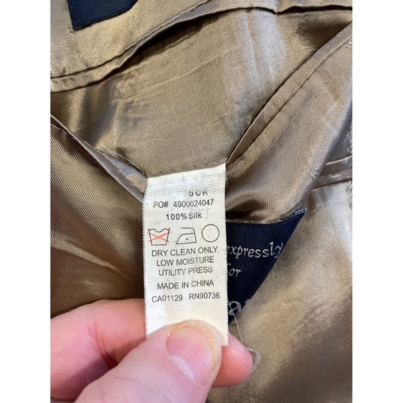 Ralph Lauren Dillard's Herringbone Silk Blazer 52R Light Brown Men's Sport Coat - Picture 5 of 13